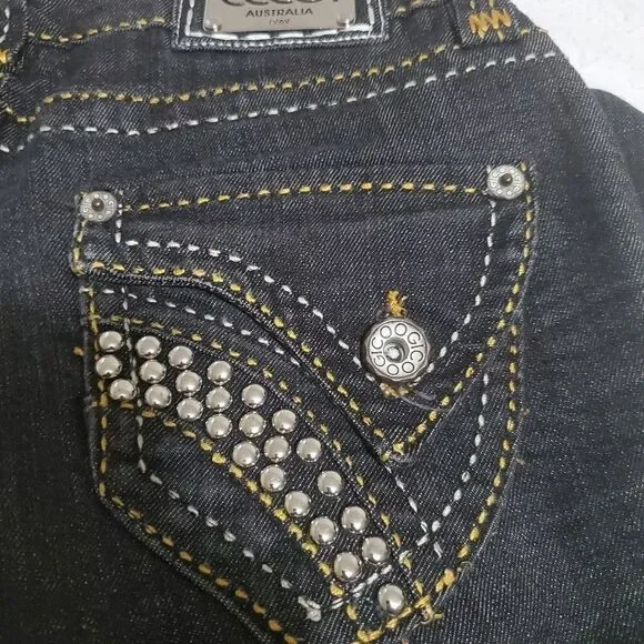 Coogi Embellished Dark Jeans Size 7/8 - Picture 8 of 10